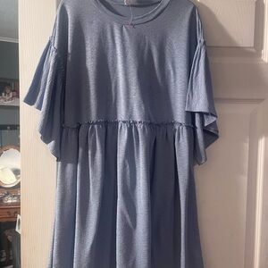 Elegant Blue Women's Tunic Top